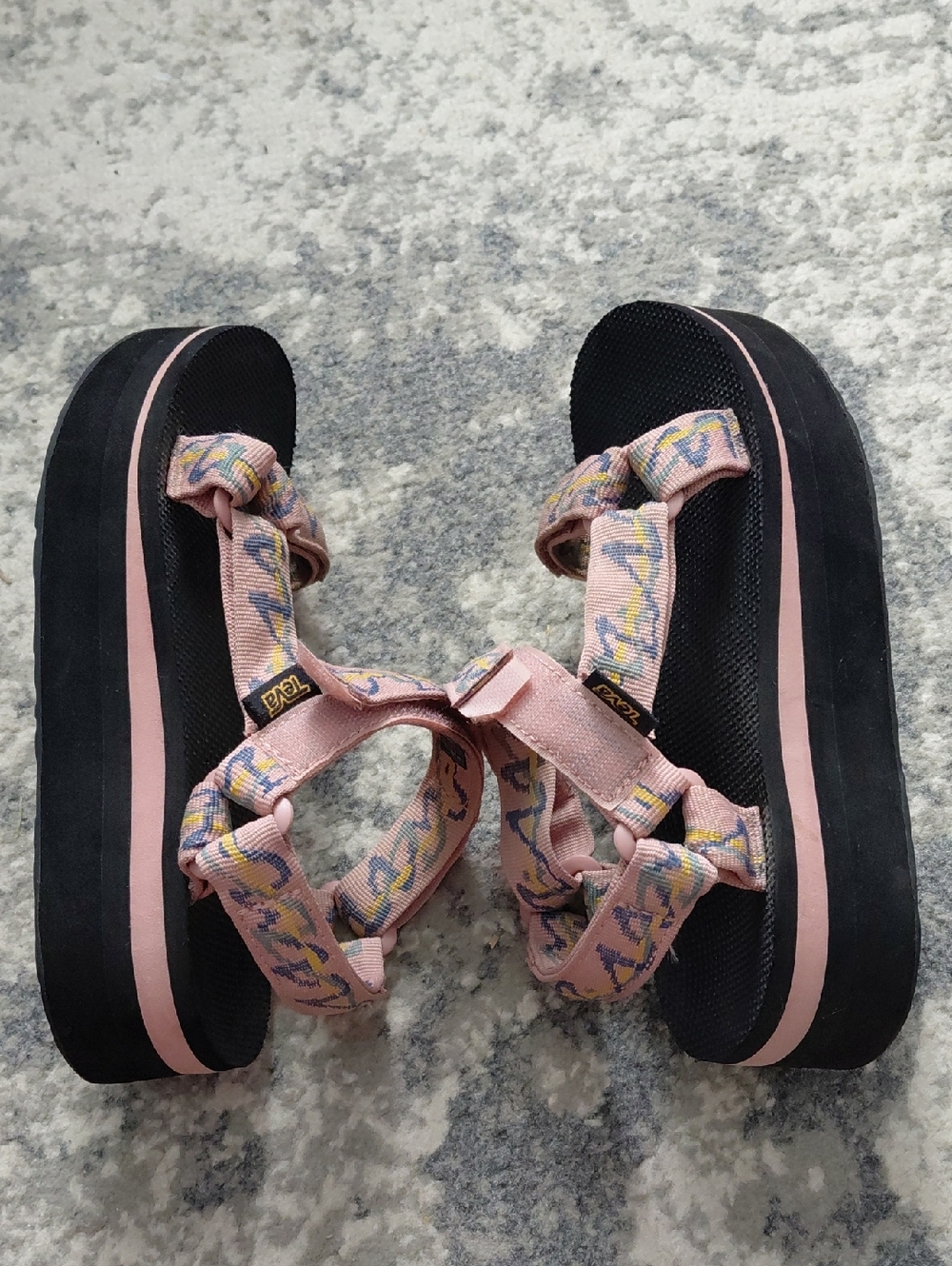 Teva Pink Patterned Platform Sandals - Picture 4 of 7
